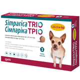 Жевательные таблетки для собак от блох, клещей и гельминтов Симпарика ТРИО от 1,3-2,5 кг, 3 таблетки (от наружных и внутренних паразитов)