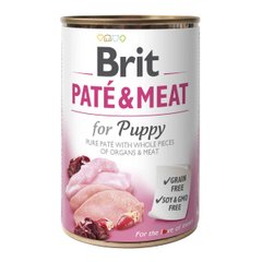 Влажный корм для щенков Brit Pate & Meat Chicken 400 г (курица и индейка) - masterzoo.ua