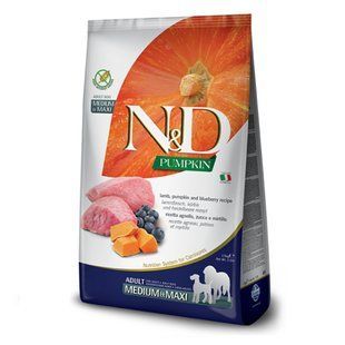 Cухой корм для собак Farmina N&D Pumpkin Grain Free Adult Medium Maxi 2,5 кг - ягненок, тыква и черника - masterzoo.ua