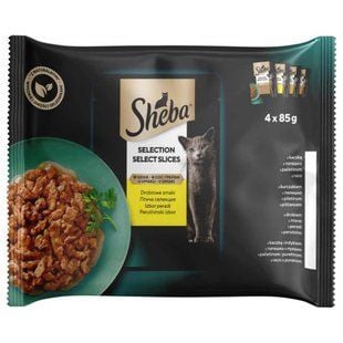 Набір вологого корму для котів Sheba Select Slices 4 шт х 85 г - асорті птиці - masterzoo.ua