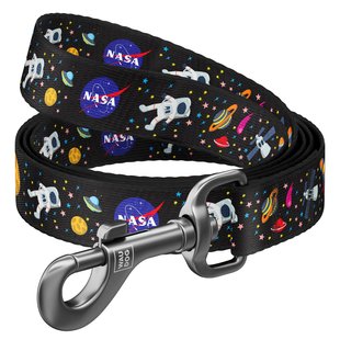 Поводок WAUDOG Nylon с рисунком «NASA» 122 см / 15 мм (чёрный) - masterzoo.ua