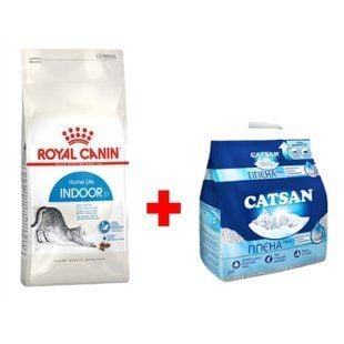 Сухой корм для кошек Royal Canin Indoor 27 4 кг + Минеральный наполнитель Catsan Гигиена Плюс 5 л &ndash; без аромата - masterzoo.ua