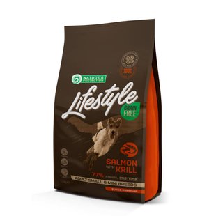 Сухий корм для собак Nature's Protection Lifestyle Grain Free Adult Small and Mini Breeds 1,5 кг - лосось та криль - masterzoo.ua