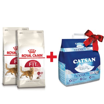 Сухий корм для дорослих котів Royal Canin Fit 32| 4 кг + Catsan 10 л (домашня птиця) - masterzoo.ua