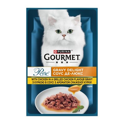 Вологий корм для котів Gourmet Perle 85 г pouch - курка міні філе - masterzoo.ua