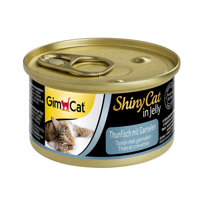 Вологий корм для котів GimCat Shiny Cat 70 г (тунець та креветки) - masterzoo.ua