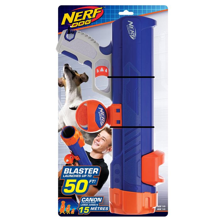 Іграшка для собак Nerf Бластер для метання м'ячів 40,6 × 9,7 х 20 см (пластик) - masterzoo.ua
