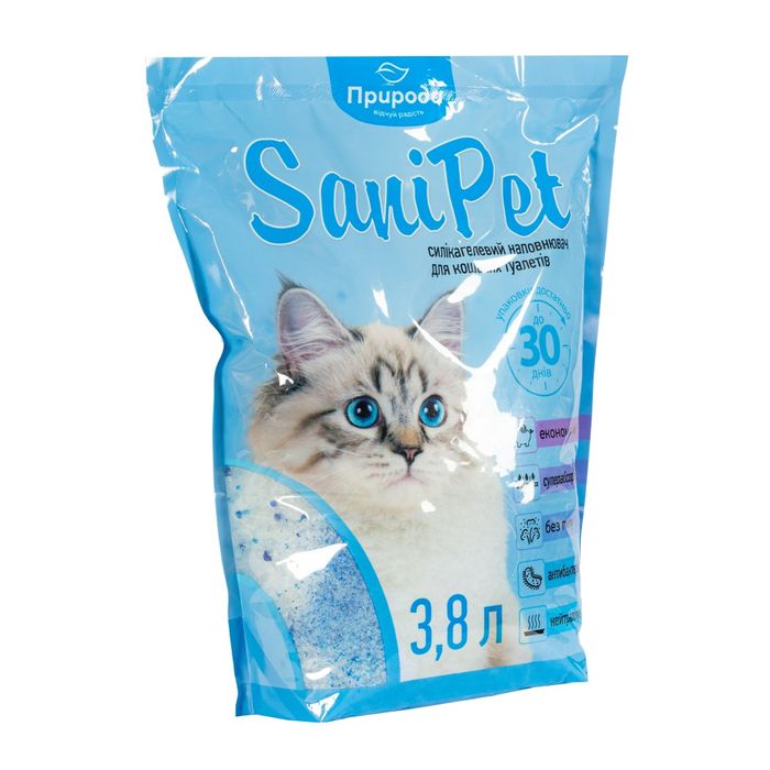 Наполнитель для кошачьего туалета Природа Sani Pet 3,8 л - силикагелевый - masterzoo.ua