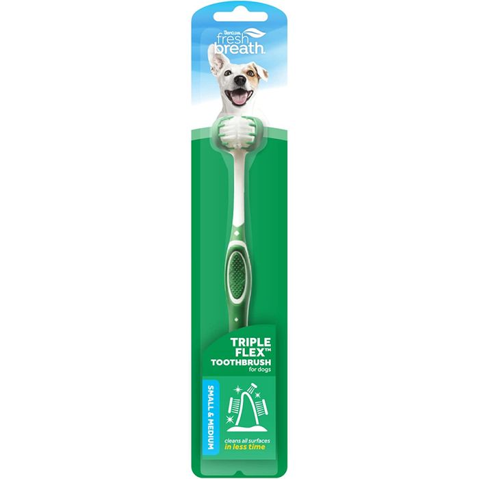 Зубная щётка для собак TropiClean TripleFlex размер S/M - masterzoo.ua