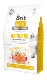 Сухой корм для кошек Brit Care Cat GF Haircare Healthy & Shiny Coat 2 кг - курица и лосось - masterzoo.ua