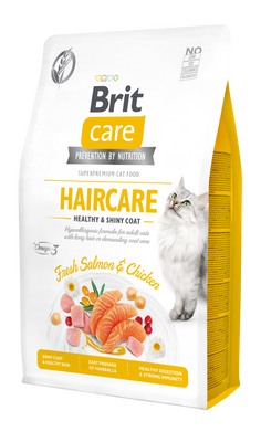 Сухий корм для котів Brit Care Cat GF Haircare Healthy & Shiny Coat 2 кг (курка і лосось) - masterzoo.ua