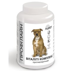Витаминно-минеральная добавка для собак ProVET Профилайн Виталити комплекс 100 табл, 123 г (противоаллергический) - masterzoo.ua