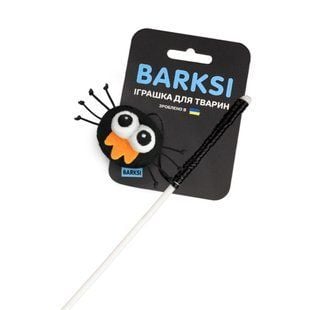 Іграшка для котів Barksi Вудочка Павук 4,5x5,5x34 см - чорний - masterzoo.ua
