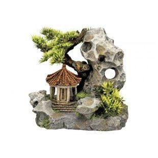 Декорация для аквариума Nobby Храм на скале с растениями 19х13х17,2 см - masterzoo.ua