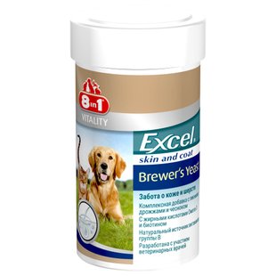 Пивные дрожжи 8in1 Excel «Brewers Yeast» 140 таблеток (для кожи и шерсти) - dgs - masterzoo.ua