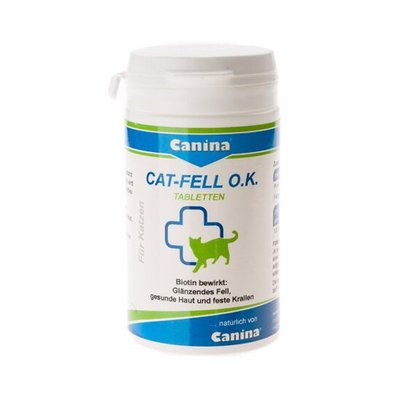 Вітаміни для котів Canina «Fell O.K.» 100 таблеток, 50 г (для шкіри та шерсті) - masterzoo.ua