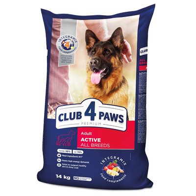 Сухий корм для активних собак усіх порід Club 4 Paws Premium 14 кг (курка) - masterzoo.ua