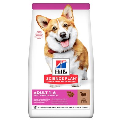 Сухой корм для взрослых собак мелких пород (весом до 10 кг) Hills Science Plan Adult Small & Mini 1,5 кг (ягненок) - masterzoo.ua