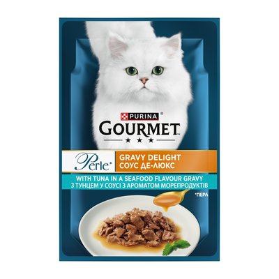 Вологий корм для котів Gourmet Perle 85 г pouch - тунець міні філе - masterzoo.ua