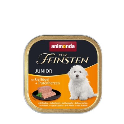 Влажный корм для собак Animonda Vom Feinsten Junior with Poultry + Turkey hearts | 150 г (птица и индейка) - masterzoo.ua