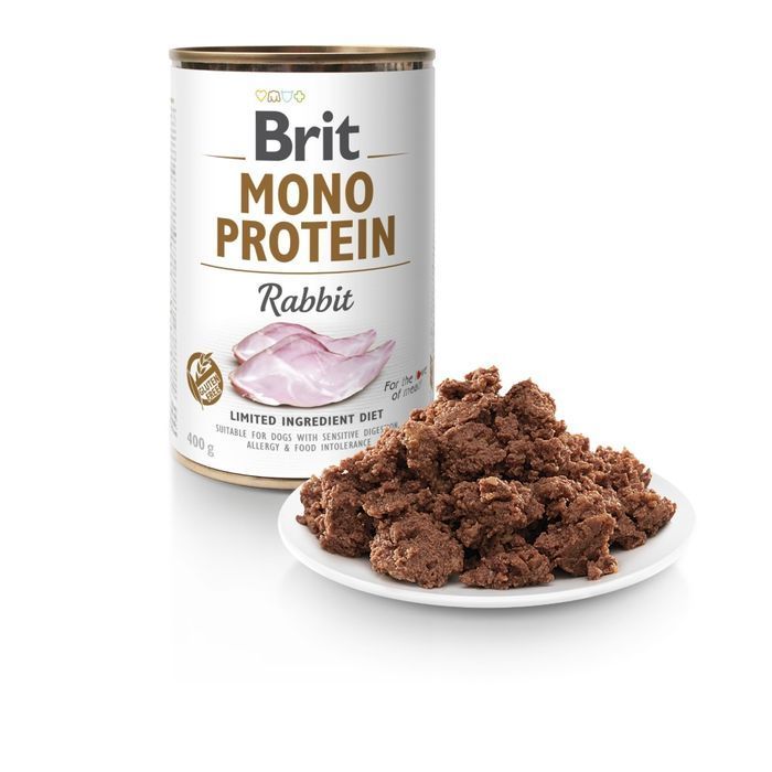 Набір вологого корму для собак Brit Care Mono Protein 5+1 шт х 400 г - кролик - masterzoo.ua