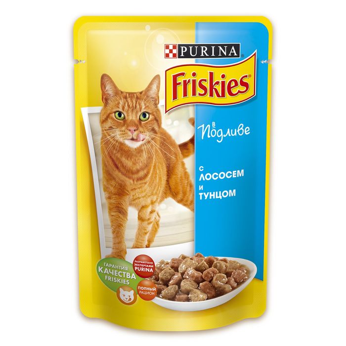 Влажный корм для кошек Friskies Salmon & Tuna pouch 100 г (лосось и тунец) - masterzoo.ua