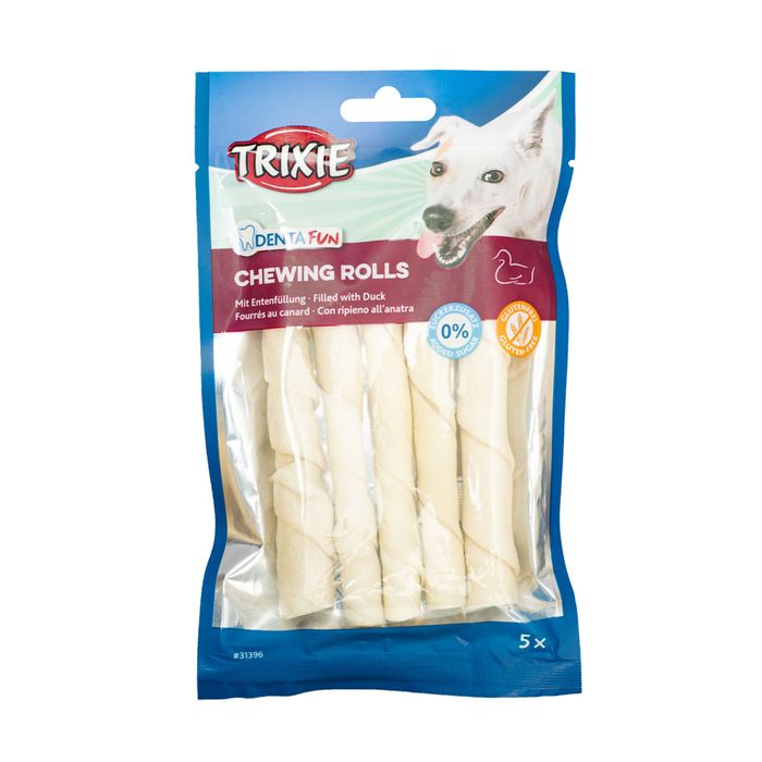 Ласощі для собак Trixie Паличка для чищення зубів Denta Fun 12 см, 90 г / 5 шт. (качка) - masterzoo.ua