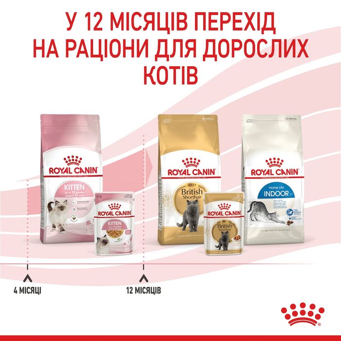 Влажный корм для котят Royal Canin Kitten Instinctive Jelly pouch 85 г, 3+1 шт - домашняя птица - masterzoo.ua
