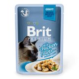 Вологий корм для котів Brit Premium Cat Chicken Fillets Gravy pouch 85 г (філе курки в соусі)