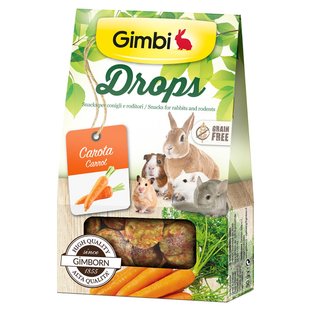 Ласощі для гризунів GimBi дропси з морквою, 50 г - masterzoo.ua