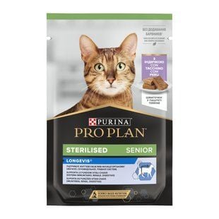 Вологий корм для котів Pro Plan Sterilised Senior Longevis 75 г - індичка - masterzoo.ua