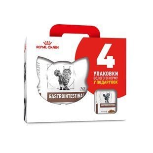 Набір сухого та вологого корму для котів Royal Canin Gastrointestinal 2 кг + 4 шт х 85 г - masterzoo.ua