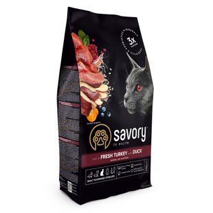 Сухий корм для котів Savory Adult Sterilized 400 г - індичка та качка - masterzoo.ua