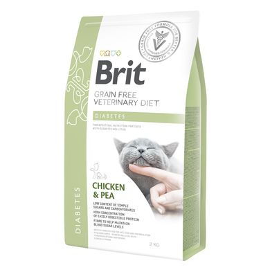 Сухий корм для котів, при цукровому діабеті Brit GF Veterinary Diet Diabetes 2 кг (курка) - masterzoo.ua