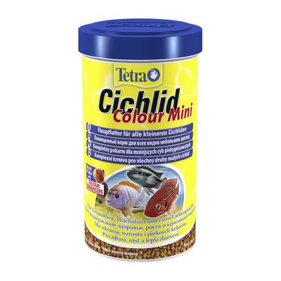 Сухой корм для аквариумных рыб Tetra в гранулах «Cichlid Colour Mini» 500 мл (для всех цихлид) - masterzoo.ua
