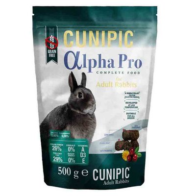 Корм для взрослых кроликов от 6 месяцев Cunipic Alpha Pro 500 г - masterzoo.ua