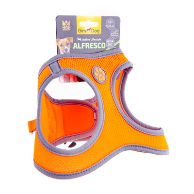 Шлея для собак Alfresco неопреновая M 41-44 см (оранжевая) - masterzoo.ua