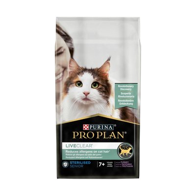 Сухой корм для кошек Pro Plan LiveClear Sterilised 7+ 1,4 кг — индейка - masterzoo.ua