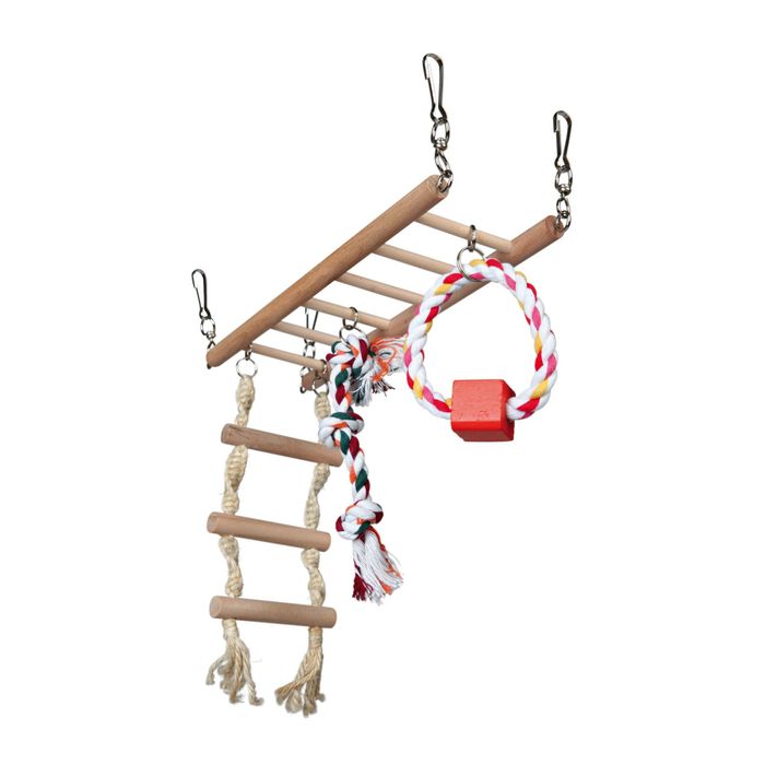 Міст для гризунів Trixie підвісний з іграшками 29 x 25 x 9 см (натуральні матеріали) - masterzoo.ua