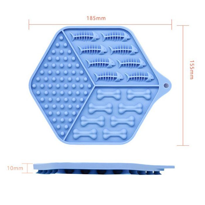 Коврик-кормушка силиконовый WahoPet licky mat 200 мл, 18,5 х 15,5 см (синий) - masterzoo.ua