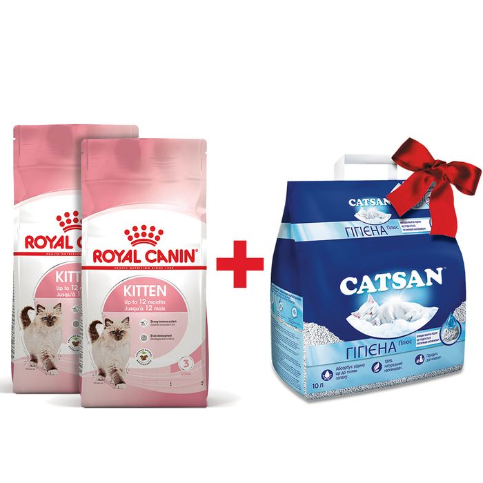 Сухий корм для кошенят Royal Canin Kitten | 4 кг + Catsan 10 л (домашня птиця) - masterzoo.ua