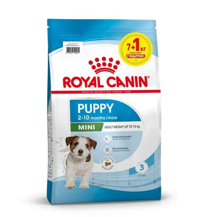 Сухой корм для щенков Royal Canin Mini Puppy 7+1 кг - домашняя птица - masterzoo.ua
