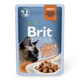 Вологий корм для котів Brit Premium Cat Turkey Fillets Gravy pouch 85 г (філе індички в соусі)