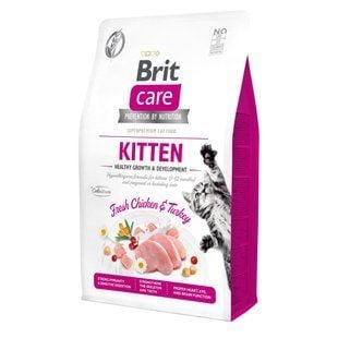 Сухий корм для кошенят Brit Care Grain Free Kitten Health Growth & Development 2 кг - курка та індичка - masterzoo.ua