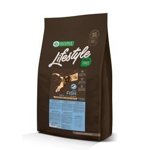 Cухий корм для котів Nature's Protection Lifestyle Sterilised Adult Grain Free 7 кг - біла риба - masterzoo.ua