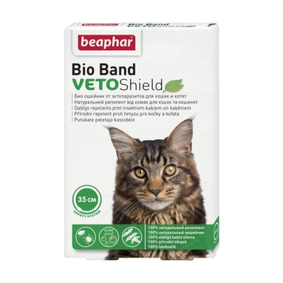 Біо-нашийник для котів Beaphar «Veto Shield» 35 см (від зовнішніх паразитів) - masterzoo.ua