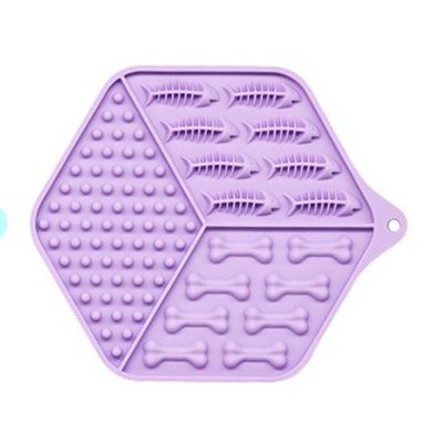 Коврик-кормушка силиконовый WahoPet licky mat 200 мл, 18,5 х 15,5 см (фиолетовый) - masterzoo.ua
