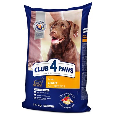Сухой корм для собак всех пород Club 4 Paws Premium контроль веса 14 кг (курица) - masterzoo.ua