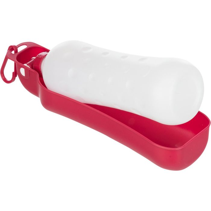 Пляшка дорожня, з мискою Trixie 500 мл (червона, темно сіра) - masterzoo.ua
