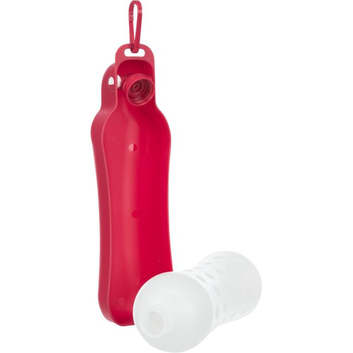 Пляшка дорожня, з мискою Trixie 500 мл (червона, темно сіра) - masterzoo.ua